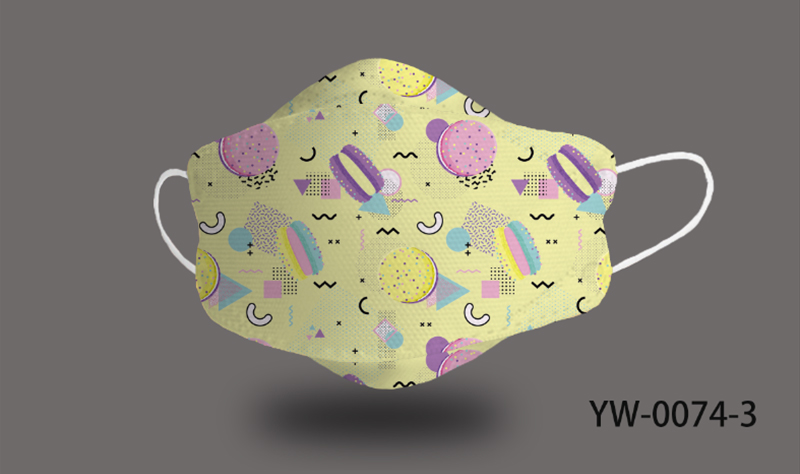 Digitally printed macaron pattern mask